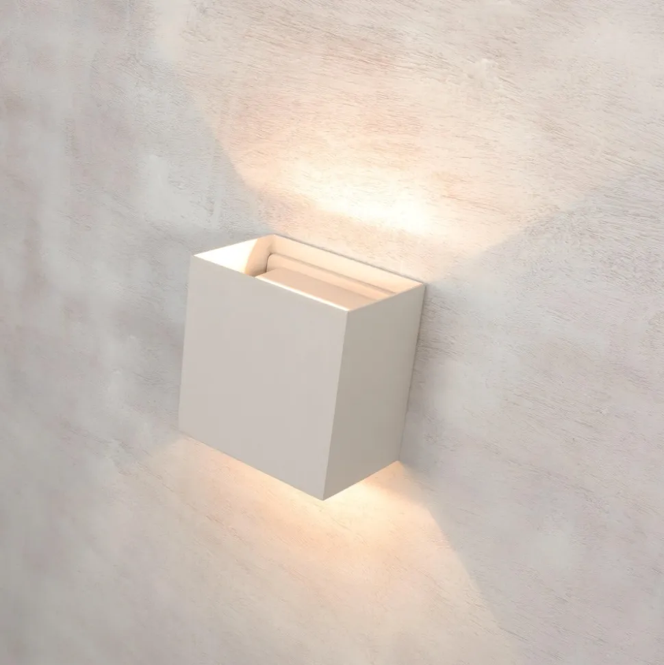 Applique 20w 4000k cubo xl da esterno bianco led moderna