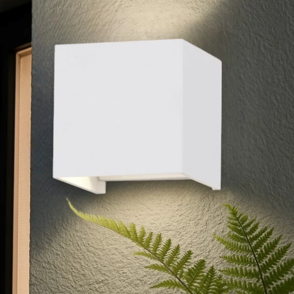 Applique 20w 4000k cubo xl da esterno bianco led moderna