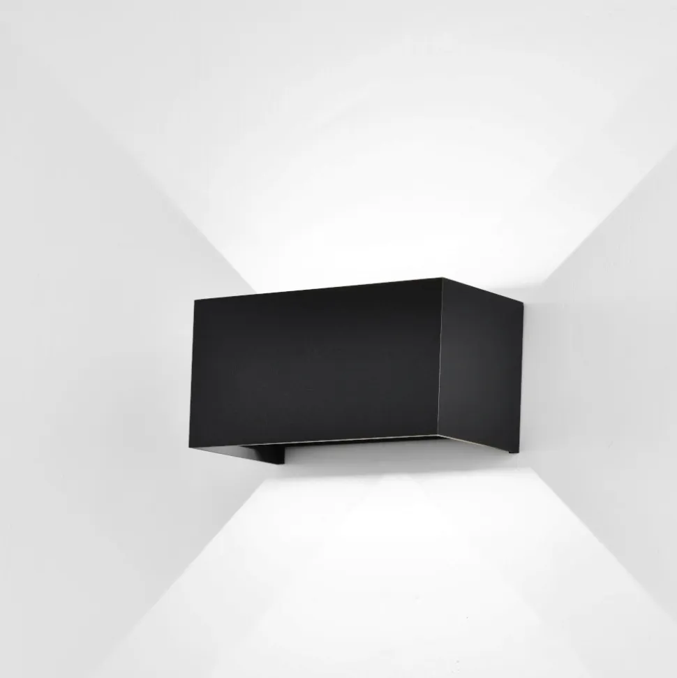 Applique 24w 3000k rettangolare nero da esterno moderna