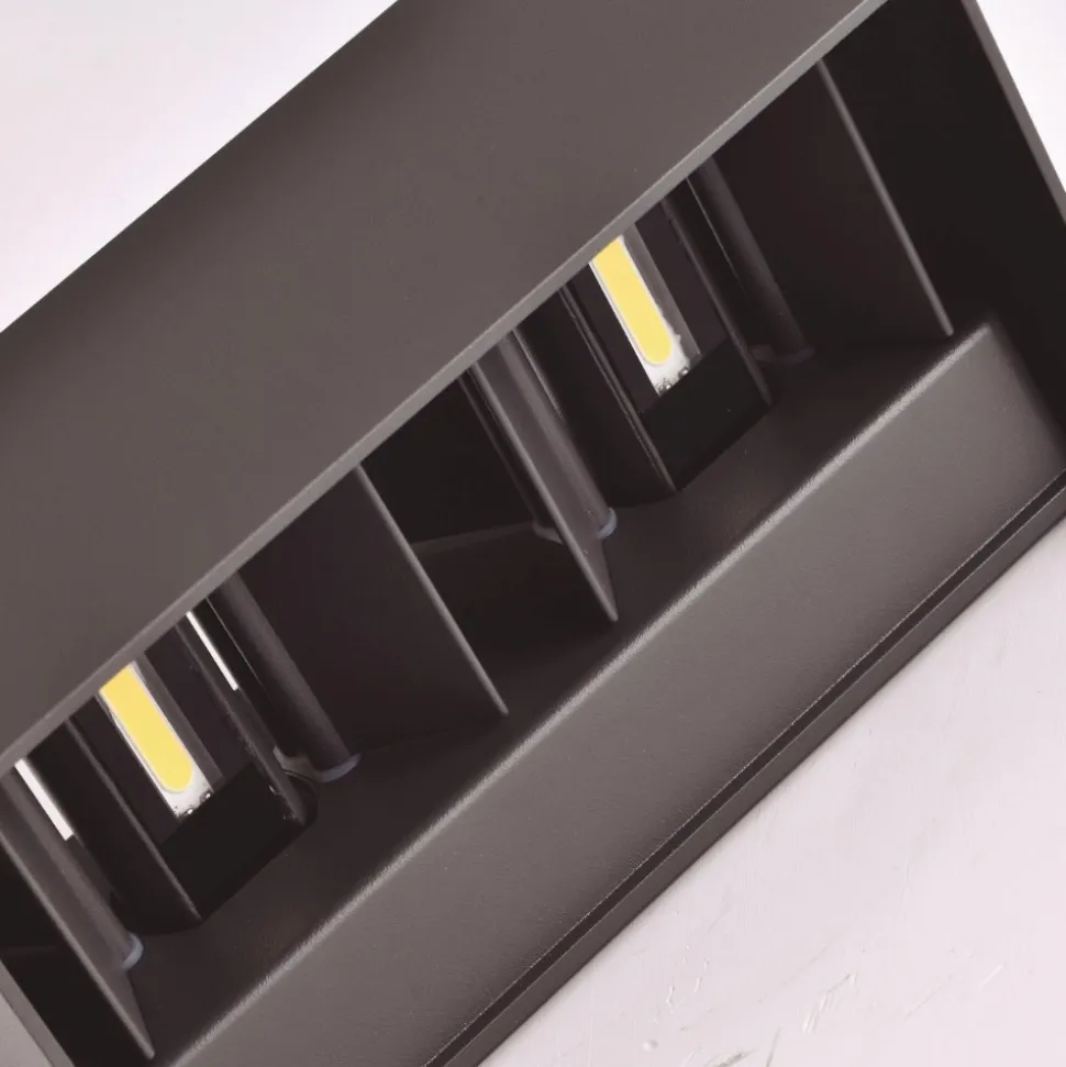 Applique 24w 3000k rettangolare nero da esterno moderna