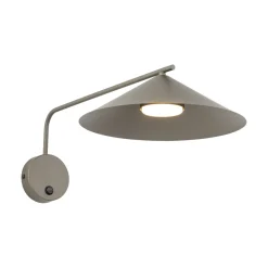 Applique a braccio lungo marrone orientabile con interruttore per illuminazione tavolo