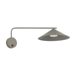 Applique a braccio lungo marrone orientabile con interruttore per illuminazione tavolo