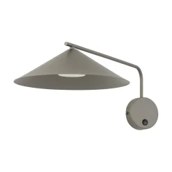 Applique a braccio lungo marrone orientabile con interruttore per illuminazione tavolo