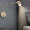 Applique a braccio sabbia luce orientabile per comodino camera da letto