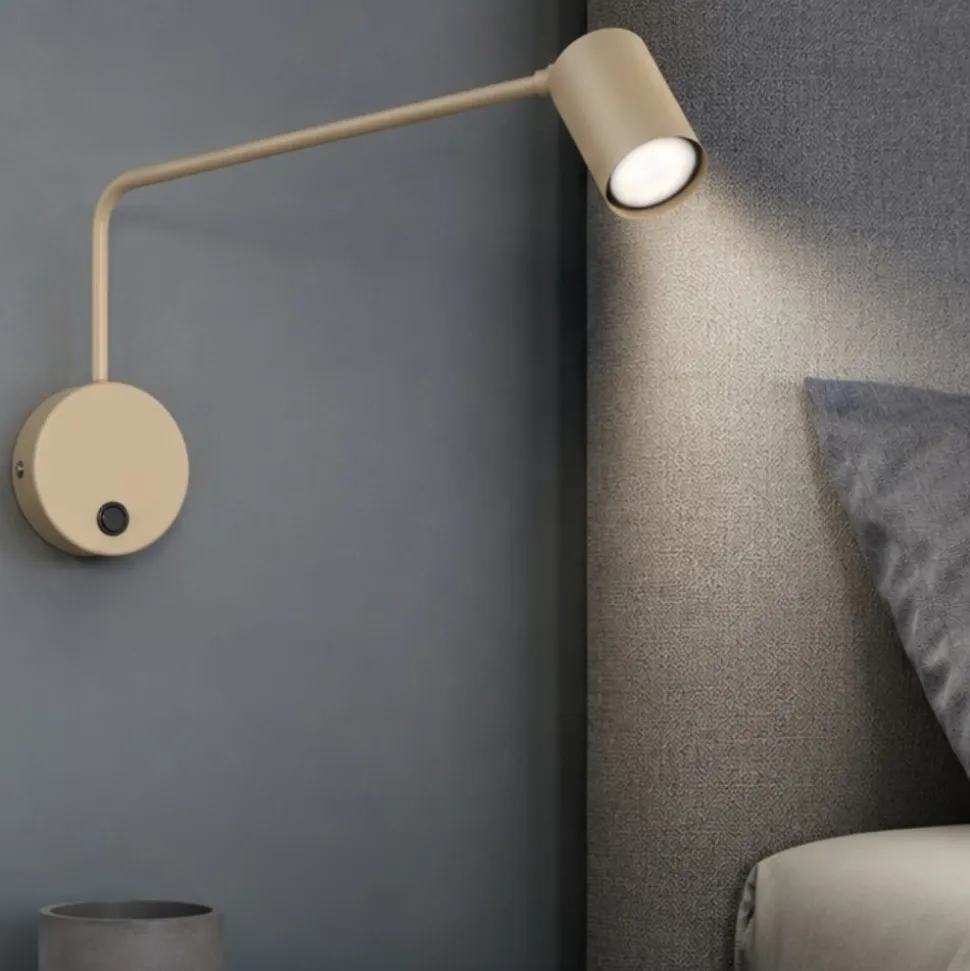 Applique a braccio sabbia luce orientabile per comodino camera da letto