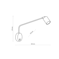 Applique a braccio sabbia luce orientabile per comodino camera da letto