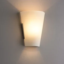 Applique a muro in vetro curvo bianco moderna