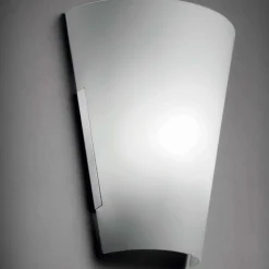 Applique a muro in vetro curvo bianco moderna