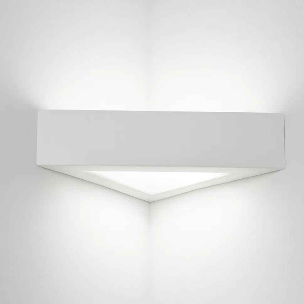 Applique angolare di gesso bianco isyluce triangolare