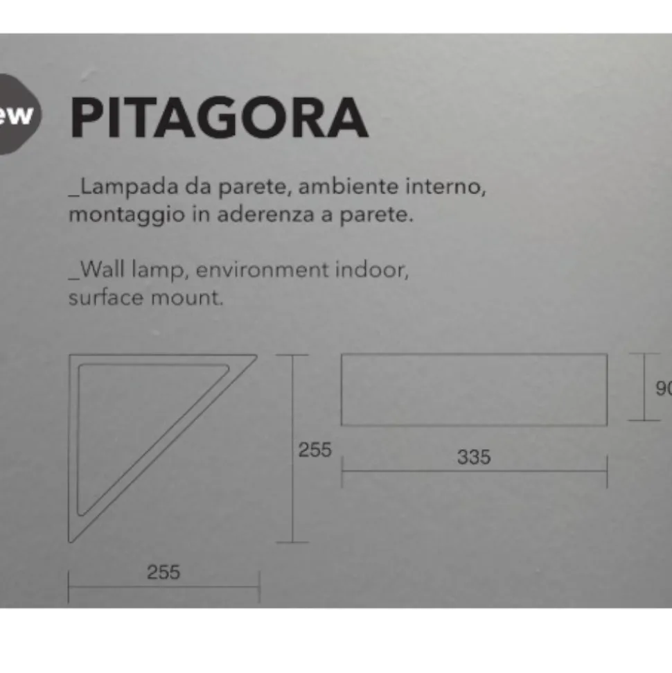 Applique angolare di gesso bianco isyluce triangolare