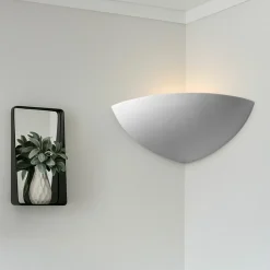 Applique angolare di gesso ceramico bianco