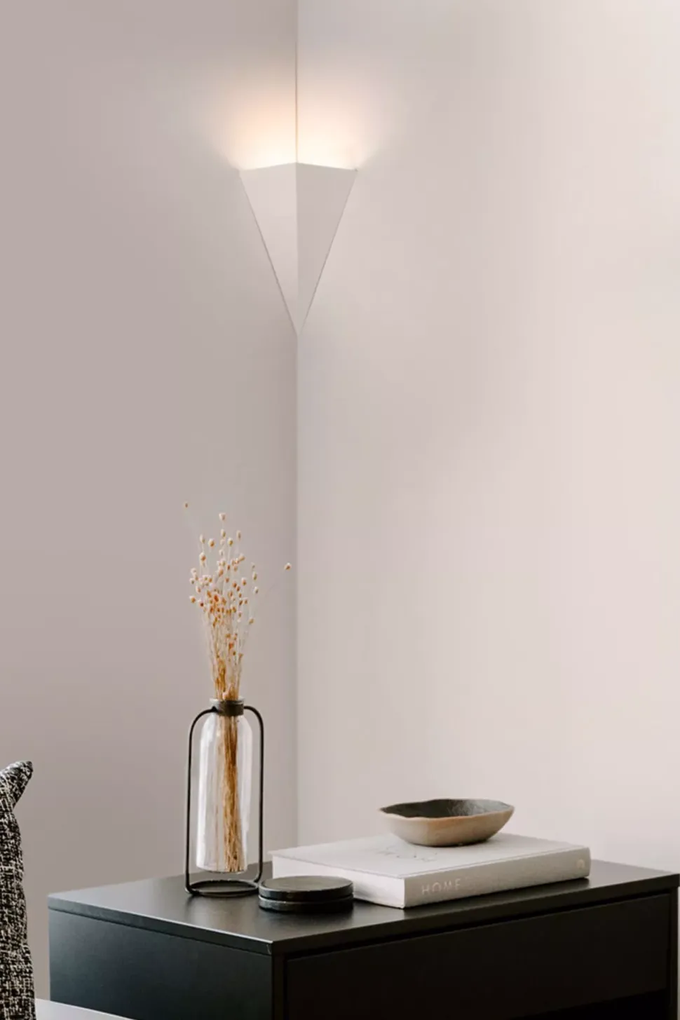Applique angolare di gesso ceramica verniciabile bianca per angolo parete