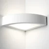 Applique angolare led 12w 3000k bianca di gesso ceramica