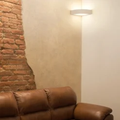 Applique angolare led 12w 3000k bianca di gesso ceramica