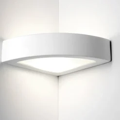 Applique angolare led 12w 2700k di gesso ceramica bianco