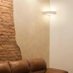 Applique angolare led 12w 2700k di gesso ceramica bianco
