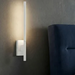 Applique bacchetta bianca led 3000k per comodino camera da letto moderna