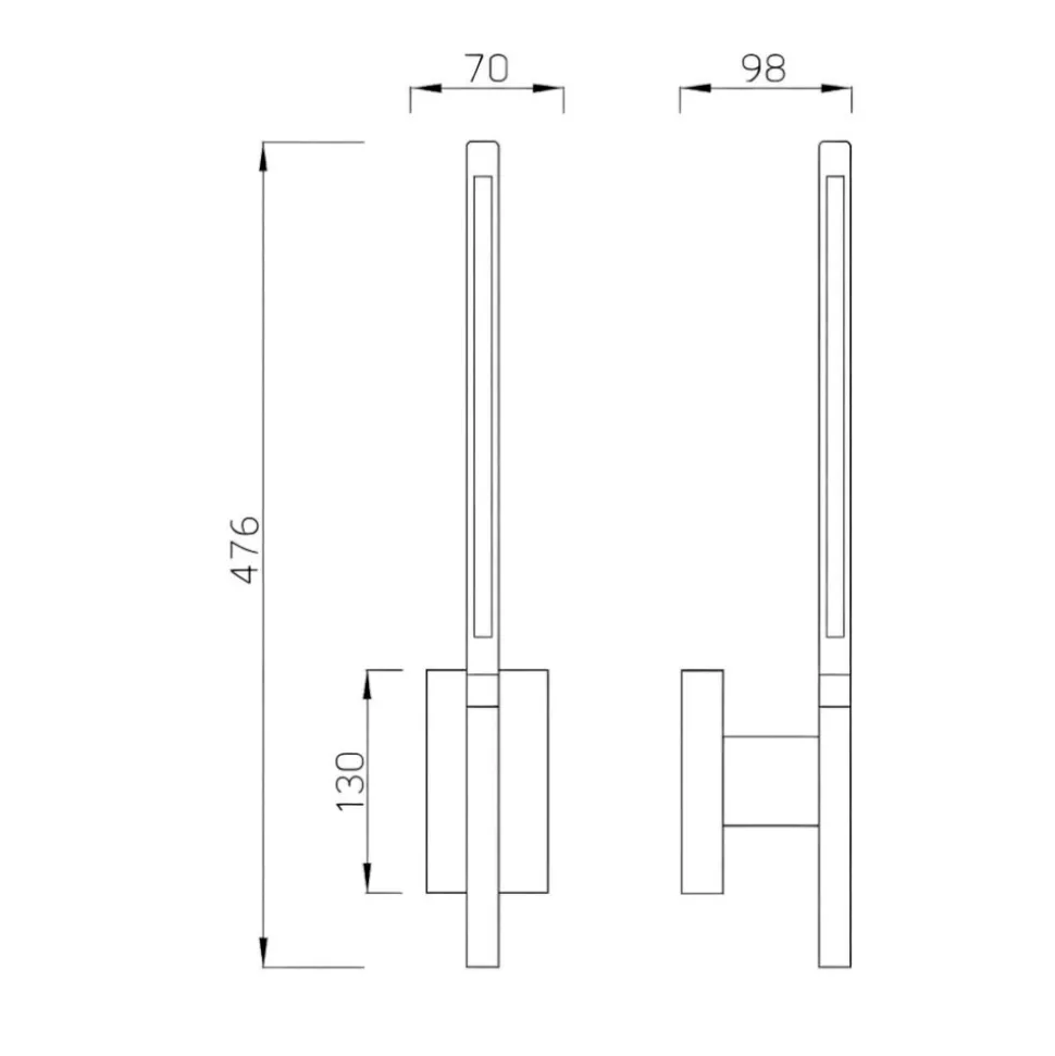 Applique bacchetta bianca led 3000k per comodino camera da letto moderna
