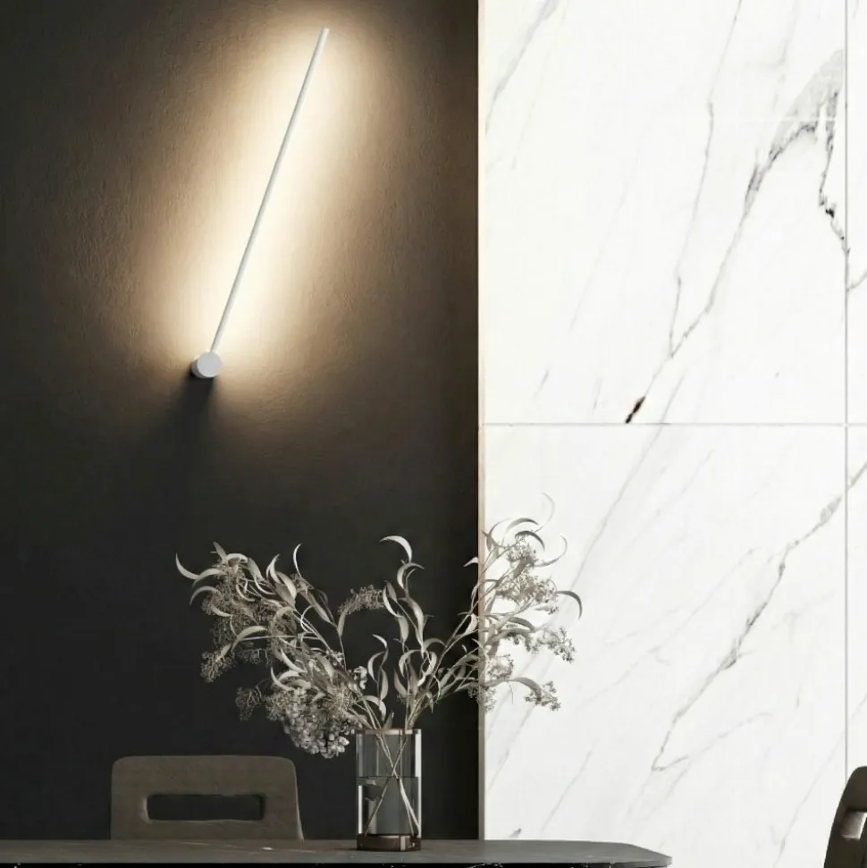 Applique bacchetta moderna bianca led 23w 3000k per interni