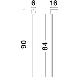 Applique bacchetta moderna bianca led 23w 3000k per interni