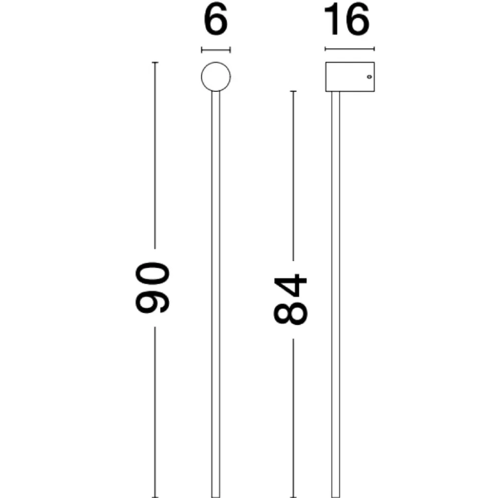 Applique bacchetta moderna bianca led 23w 3000k per interni
