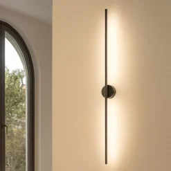 Applique bacchetta moderna led 15w nera 90 cm 3000k