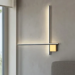 Applique bacchette oro nero 80cm moderna led 20w 3000k