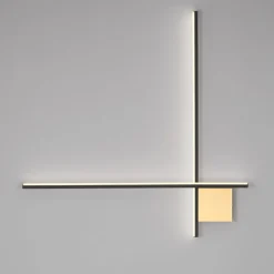Applique bacchette oro nero 80cm moderna led 20w 3000k