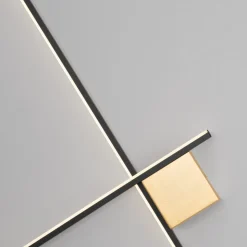 Applique bacchette oro nero 80cm moderna led 20w 3000k