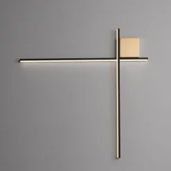 Applique bacchette oro nero 80cm moderna led 20w 3000k