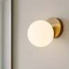 Applique bagni sfera in vetro bianco metallo ottone ip44