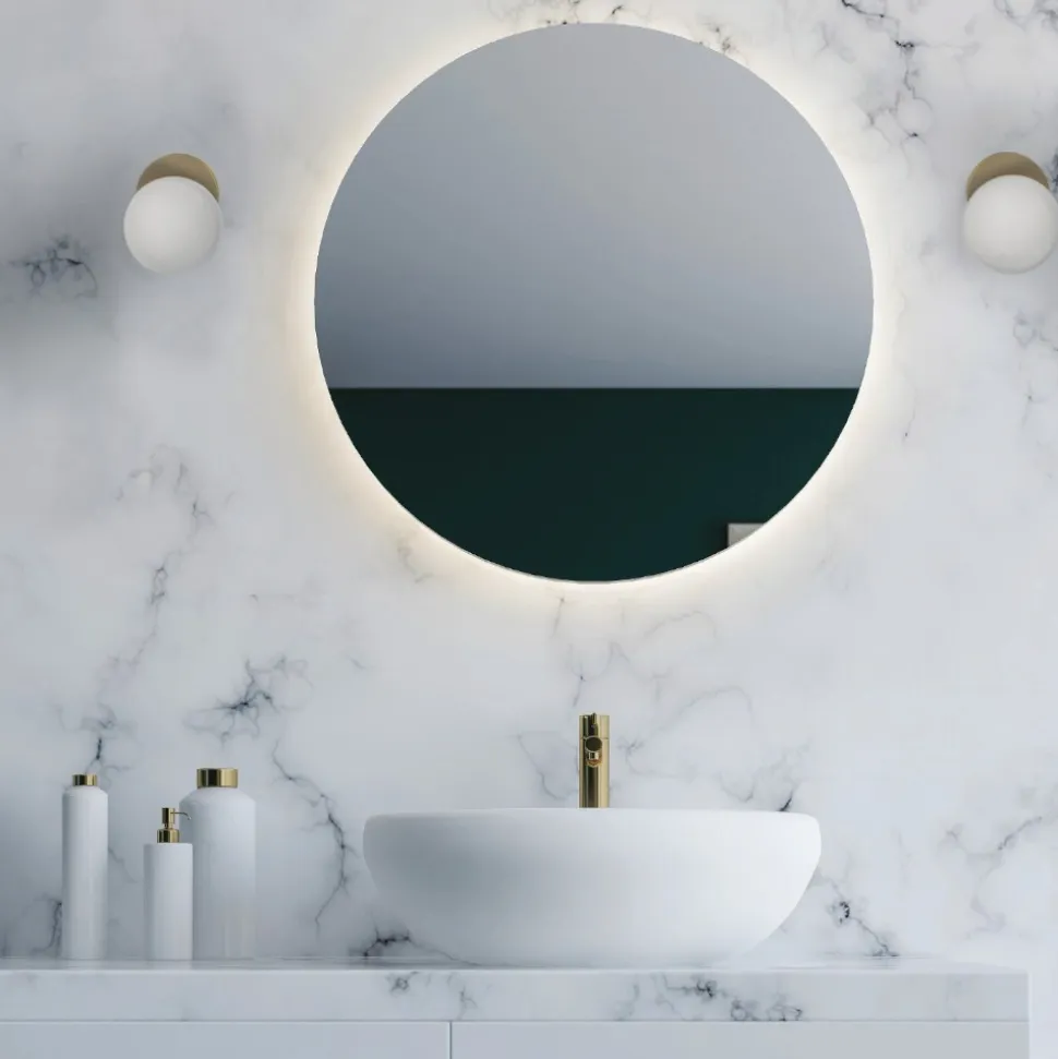 Applique bagni sfera in vetro bianco metallo ottone ip44