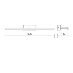 Applique bagni sopra specchio 12w 4000k squadrato cromo