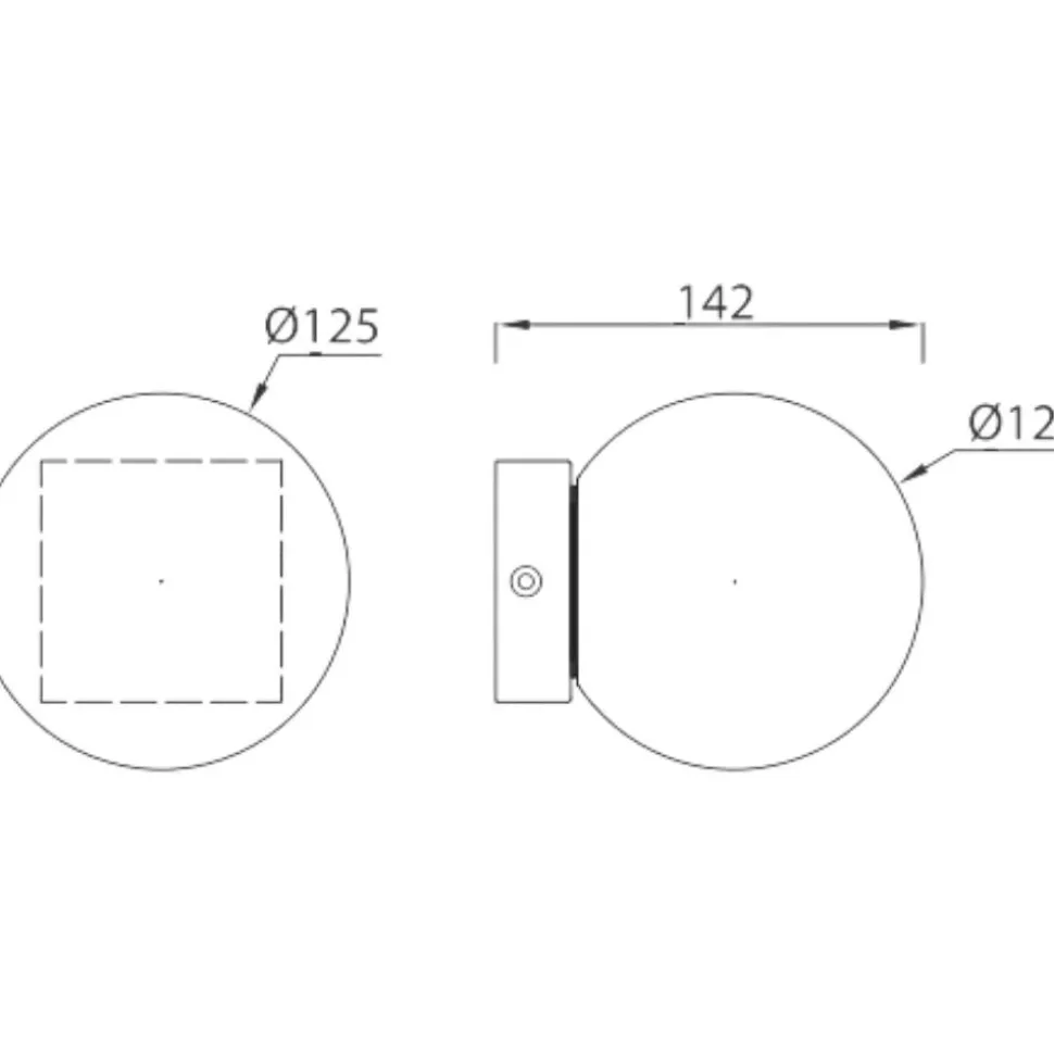 Applique base quadrata oro led 6w 3000k sfera vetro bianco