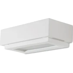 Applique bianca ceramica gesso verniciabile squadrata