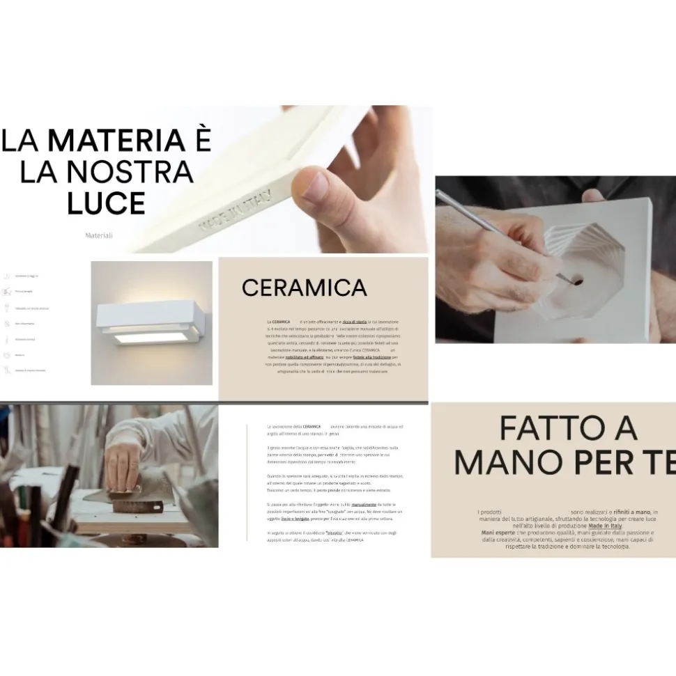 Applique bianca di gesso ceramica verniciabile moderna