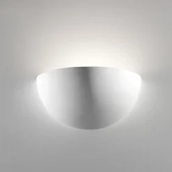 Applique bianca in gesso ceramica verniciabile lampada per interni