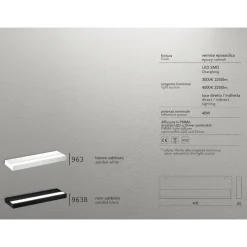 Applique bianca isyluce plate duplex moderna led 40w 3000k 4000k