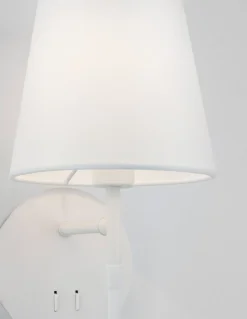 Applique bianca per comodino da camera da letto moderna