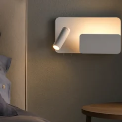 Applique bianca per testata camera da letto sinistro multifunzione luce da lettura