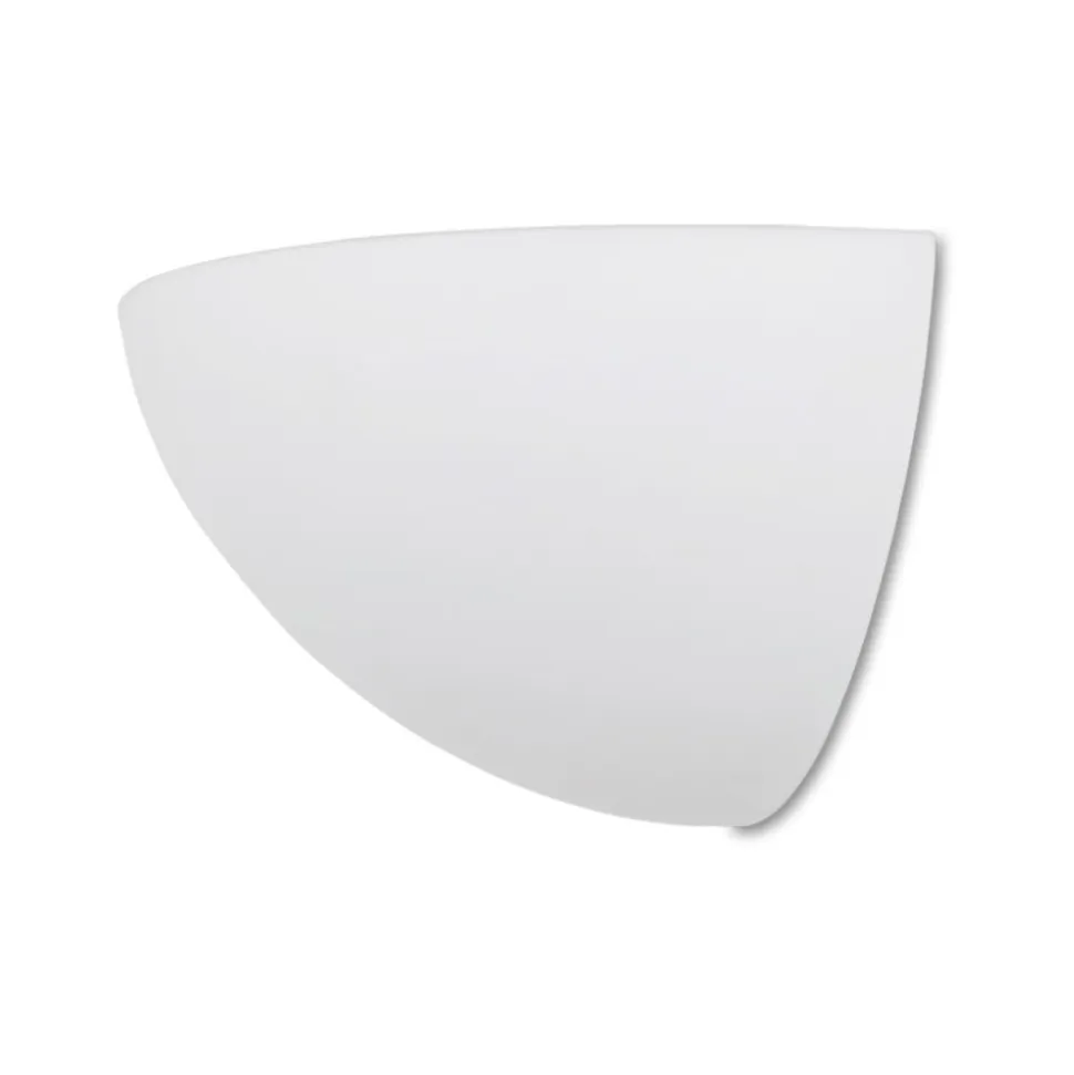 Applique bianco angolare da parete in gesso