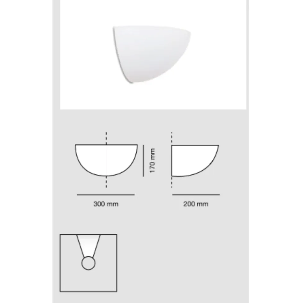 Applique bianco angolare da parete in gesso