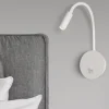 Applique bianco comodino orientabile per camera da letto led 3w 3000k
