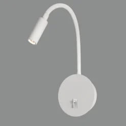 Applique bianco comodino orientabile per camera da letto led 3w 3000k