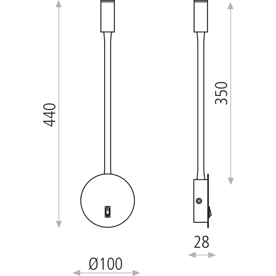 Applique bianco comodino orientabile per camera da letto led 3w 3000k