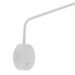 Applique bianco con braccio orientabile e interruttore per comodino camera da letto