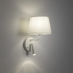 Applique bianco con interruttori doppia luce per comodini camera da letto