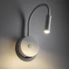 Applique bianco con presa usb interruttore braccio orientabile per comodini camera da letto