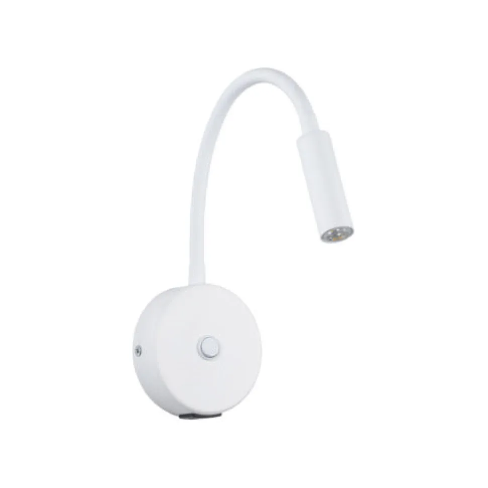 Applique bianco con presa usb interruttore braccio orientabile per comodini camera da letto