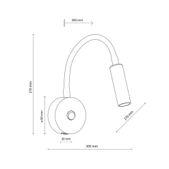 Applique bianco con presa usb interruttore braccio orientabile per comodini camera da letto